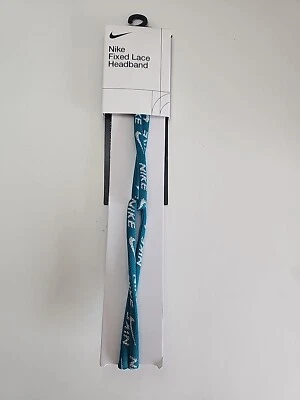 NUEVO CON ETIQUETAS Nike Mujer Diadema de Encaje Fijo Cabello DRI-FIT Verde azulado/Plateado Foto 1 de 2