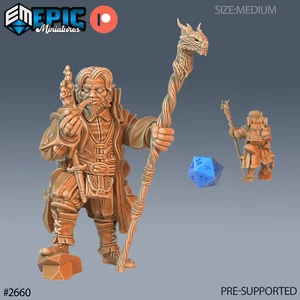 6K Resin 32mm Epic Miniatures Halfling Adventurer Staff (Medium) for D&D - Picture 1 of 1
