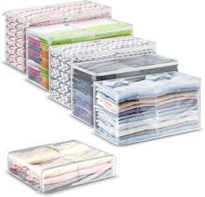 Houseables Plastic Storage Bags, Zipper Case, 25” x 13”, 5 PK, Vinyl, Clear - Picture 1 of 7