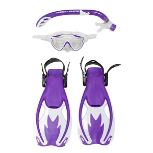 Snorkel Master Snorkeling KIDS Mask, Snorkel, & Fins Set, Purple/White - Picture 1 of 1