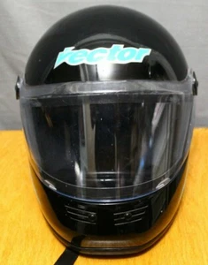 VECTOR Hombre Casco de Motocicleta Negro Cara Completa Abatible PUNTO Aprobado Talla S - Imagen 1 de 5