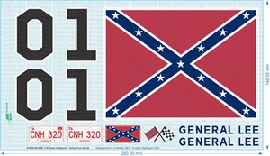 Dukes of Hazzard 'General Lee' Decals - 1/10 1/12 1/14 1/16 1/18 1/24 & smaller - Picture 1 of 11