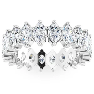 5Ct Marquise Diamond Eternity Ring Wedding Band in 14k White Yellow or Rose Gold - Picture 1 of 6