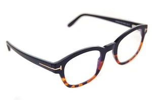 TOM FORD Blue Block Brille 5808 005 49mm Herren Medium Oval Gestell SCHWARZ HAVANA - Bild 1 von 14
