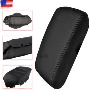 Fits 2011 2012 Dodge Durango Black Leather Armrest Console Lid Cover Red Stitch - Picture 1 of 8