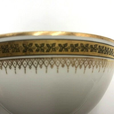 4 чашки WM GUERIN Co Лимож Франция Китай Золотая отделка Свиток Черный Цветочный Чай - Изображение 1 из 4