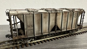 HO Scale Brass 2-Bay Covered Hopper - Western Maryland #5196 Painted & Weathered - Picture 1 of 13