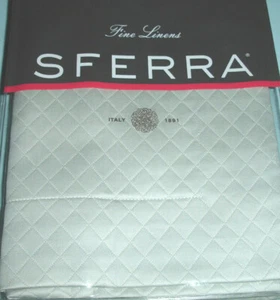 Sferra Bari Sham King Plata Salvia Algodón Egipcio Diamante Piqué Matelasse Nuevo - Imagen 1 de 2