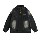 Mens Classic Cowboy Pullover Jean Jacket Denim Coat Retro Korean Fashion Outwear