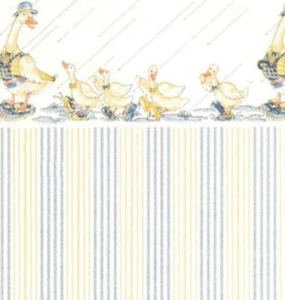 Dapper Ducks Wallpaper mg153d2 white MiniGraphics Dollhouse Miniature - Picture 1 of 1
