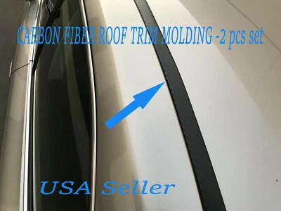 For Alfa Romeo 2012-2018 Models 2pcs Flexible CARBON FIBER ROOF TRIM Molding Kit - Image 1 of 4