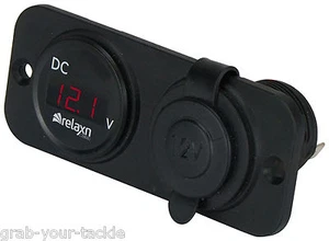 Digital Volt Meter & Cig Power Outlet Combo Voltmeter 4 x 4 Truck car Voltage  - Picture 1 of 1