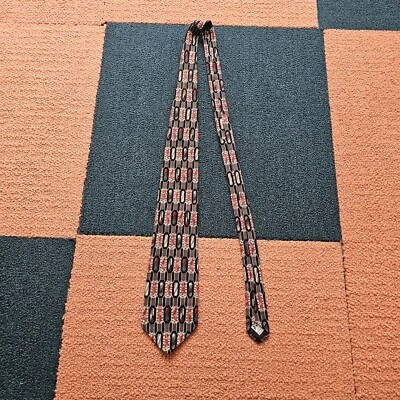 Vtg Metropoloitan Museum of Art 100% Imported SIlk Gemstone Jewel Black X3a Foto 1 de 4