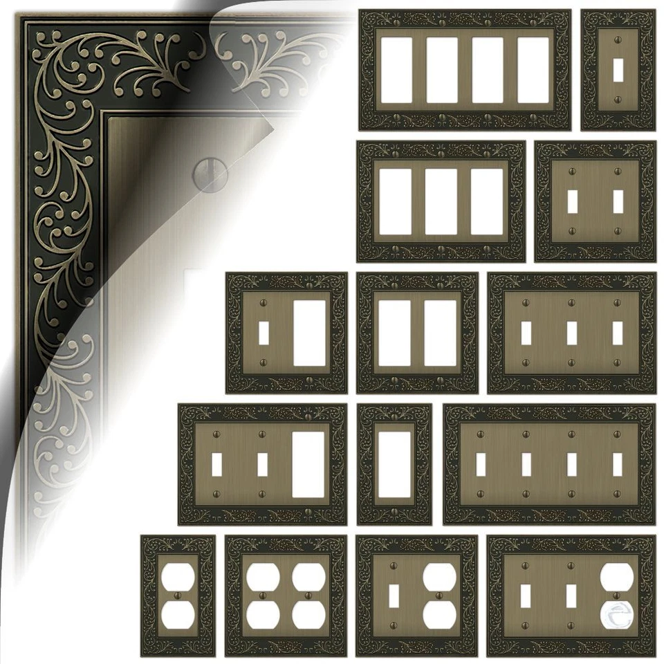 AMERELLE Brushed Brass English Garden Switch Plate Cover Wallplate