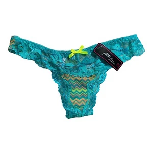 Native Intimates Teal Lace Thong Underwear - Size M (6) - New - Picture 1 of 2