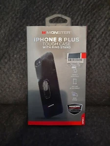 Monster iPhone 8 Plus Tough Case mit Ring Ständer Schwarz BRANDNEU NIP  - Bild 1 von 3