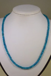 APATIT NEONBLAU Kette Collier 70,20ct. Schmuck Edelstein Heilstein Halskette NEU - Bild 1 von 4