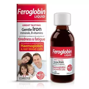 Vitabiotics Feroglobin - B12 & Iron Supplement Liquid 200ml for Haemoglobin - Picture 1 of 3