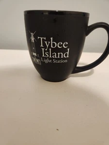 M Ware Black and Red Tybee Island Light Station Coffee Mug, Cup  - Picture 1 of 4
