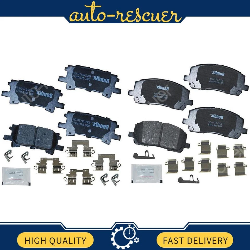 Juego de 2 pastillas de freno de disco delanteras traseras para Toyota Highlander 2004~2007 Foto 1 de 3