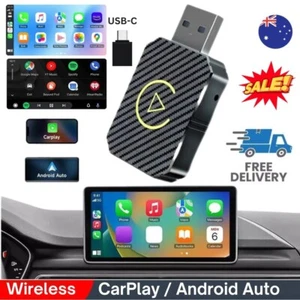 2 in1 Wireless Carplay Android Auto Adapter WiFi BT Auto Connect USB Dongle AU - Picture 1 of 11