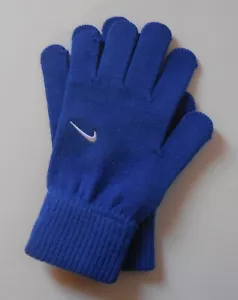 Nike Knit Swoosh Gloves 2.0 YOUTH Game Royal/White L/XL - Picture 1 of 5