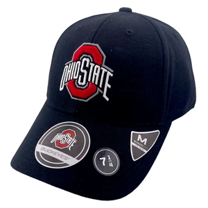Cappello da baseball Ohio State University Buckeyes nero/rosso logo memory fit aderente - Foto 1 di 6