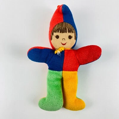 Sterntaler Clown Harlekin Wichtel Rassel Plüschfigur Stoffpuppe Plüsch Bunt 19cm - Bild 1 von 3
