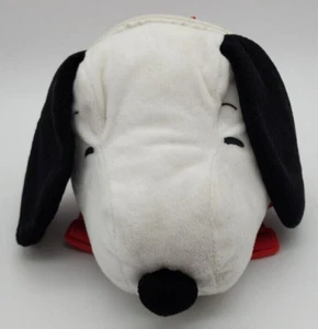 Peanuts Snoopy Kopf nur weicher Plüsch 8 Zoll Mini Reißverschluss Beutel rote Riemen - Bild 1 von 7