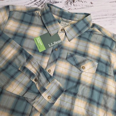 LL Bean Men's 2XL Reg Mountainside Brushed Performance Snap-Front Shirt Plaid - Image 1 of 4