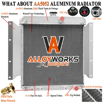 Aluminum 4 Row Radiator For 1961-1969 Dodge D100 Series Pickup L6 2.8 3.7L AT US - Image 1 of 4