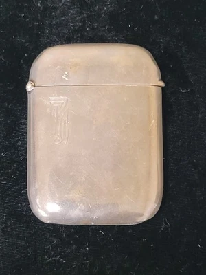 Antiguo estuche de seguridad Vesta Match de plata esterlina - con monograma 50 gramos (BFEB-12-004) Foto 1 de 4