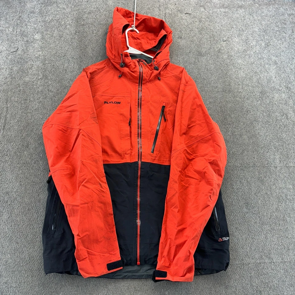 Flylow Quantom Pro Jacket Mens Large Black Orange Full Zip Ski Snowboard Gear - Image 1 of 4