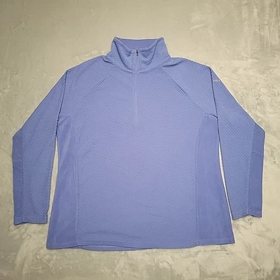 Columbia Top womens 1X Lavender Waffle 1/4 Zip Outdoors Performance Grid Fleece - Image 1 of 4