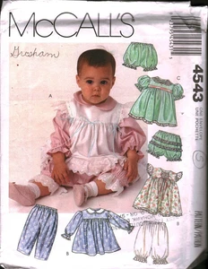 4543 Vintage McCalls Sewing Pattern Infant Dress Pinafore Panties Pants Baby OOP - Picture 1 of 2