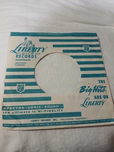 45 RPM liberty big hits RECOrd sleeve#3 FREE SHIP IN U S - Picture 1 of 1