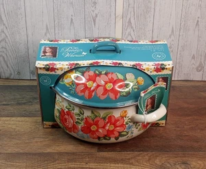 The Pioneer Woman Pentola Stock Forno Olandese Vintage Floreale 4 Quart Acciaio Smaltato - Foto 1 di 4