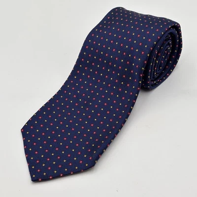 Gitman Bros Necktie 100% Silk Polka Dot Navy w/ Red Gold Dots Geometric — 第 1/4 张图片