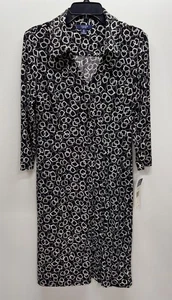 Chaps Habor Island schwarz/kolonial Kleid mit Gürtel Größe Medium (Q5-15) - Bild 1 von 6