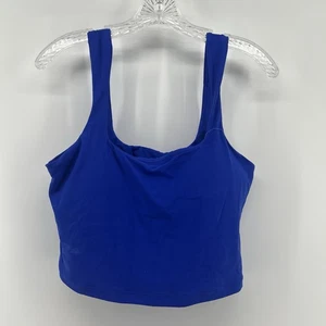 Athleta Damen Transcend Square Neck Crop Sport BH Gr. L Neu mit Etikett blau maritim - Bild 1 von 6
