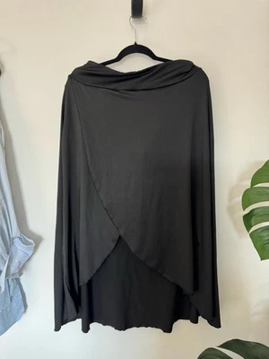 Black Asymmetrical Skort with Built-In Shorts – Size L – Polyester & Elastane - Image 1 of 4