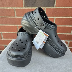Crocs Stomp Clog Plateau schwarz Damengröße 8 limitierte Auflage eingestellt - Bild 1 von 6