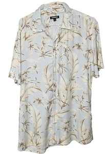 Express Short Sleeve Button Up Men’s Medium light blue with palm leaves - Picture 1 of 9