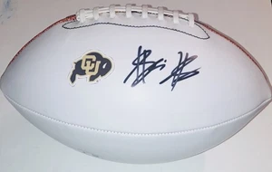 SHILO SANDERS SIGNED HANDSIGNIERT COLORADO BUFFALOES F/S WEISS FOOTBALL JSA COA! - Bild 1 von 2