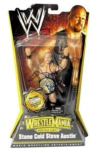 WWE STONE COLD 1 OF 1000 SIGNED WRESTLEMANIA HERITAGE SERIES TOY WITH JSA COA - Picture 1 of 6