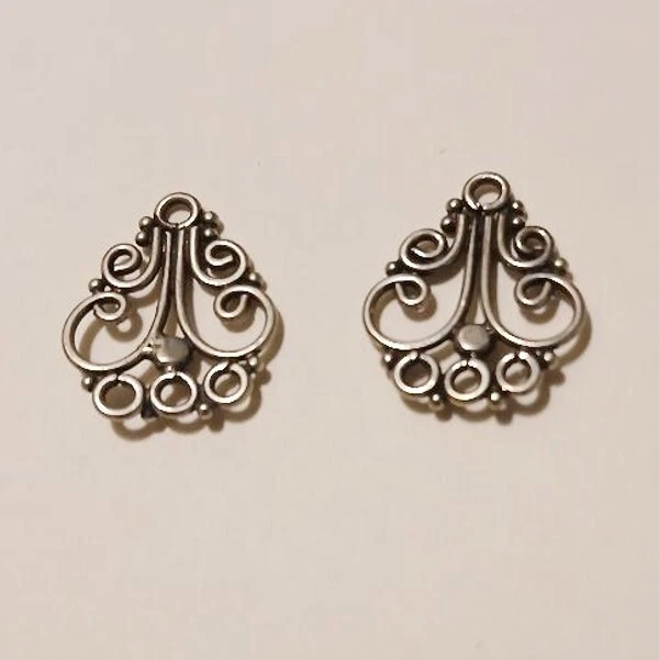 1 Pr. Lámparas de araña Bali de plata de ley, 14x17 mm Foto 1 de 1