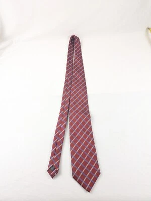 Corbata Firenze Italia Para Hombre 100% Seda XL - Patrón Diseñador Rojo/Azul/Plateado Foto 1 de 4