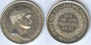 Jeton - Comité des notaires des départements silver corne 13 grammes d=32mm - Imagen 1 de 1