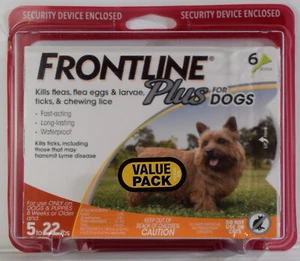 FRONTLINE PLUS - 6 Doses VALUE PACK Flea Tick Treatment Small Dog 5-22 lbs NEW