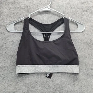 Victoria Sport Bra Womens Small Black The Player Silver Band - Picture 1 of 6